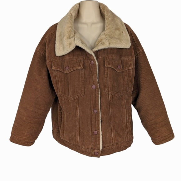 VINTAGE Teddy Lined Corduroy Jacket Sz M